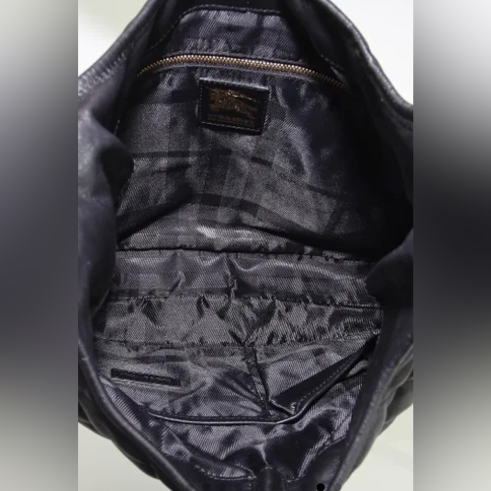 Burberry Black Patent Leather Quilted ‘Brooke’ Hobo Shoulder Bag w Lock Detail - Picture 16 of 17